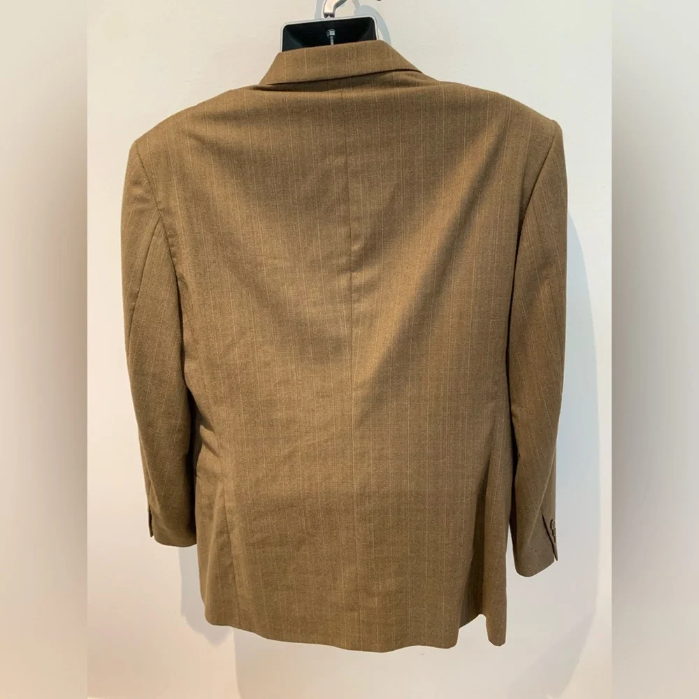 Vintage Donna Karen Men's 100% Wool 44R Classic Italian Suit‎ Jacket Brown